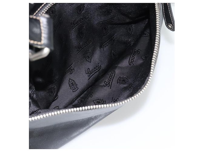 GUCCI Shoulder Bag Leather 2way Black Silver - vista 25