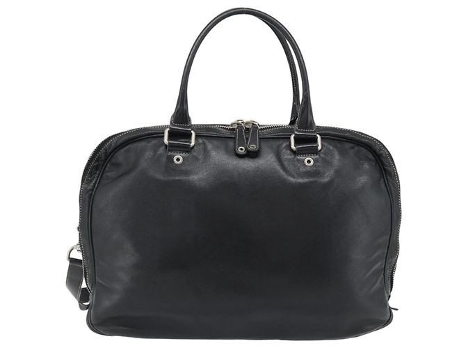 GUCCI Shoulder Bag Leather 2way Black Silver - vista 3