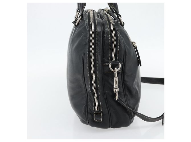 GUCCI Shoulder Bag Leather 2way Black Silver - vista 4