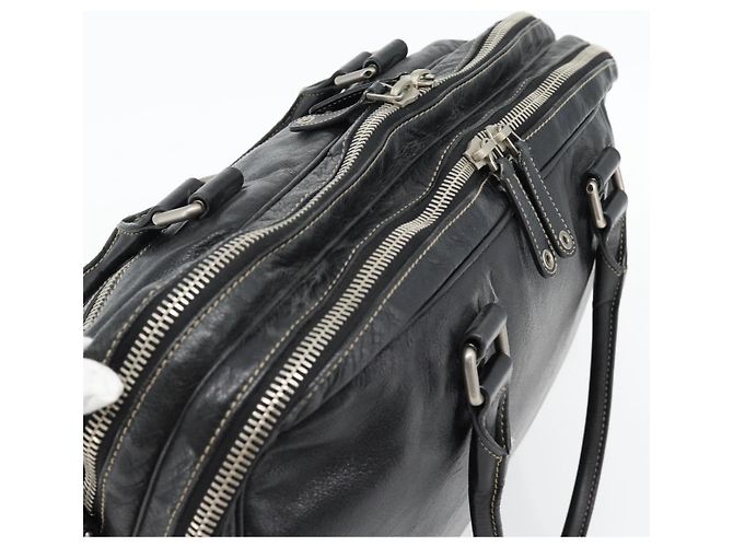 GUCCI Shoulder Bag Leather 2way Black Silver - vista 6