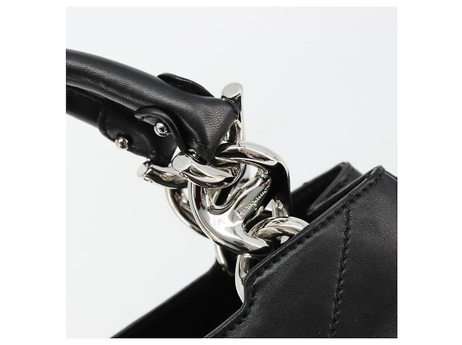 Salvatore Ferragamo Hand Bag Leather Black Silver - vista 14