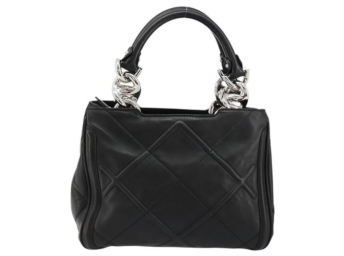 Salvatore Ferragamo Hand Bag Leather Black Silver - vista 2