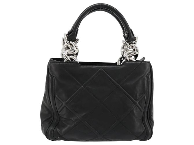 Salvatore Ferragamo Hand Bag Leather Black Silver - vista 3