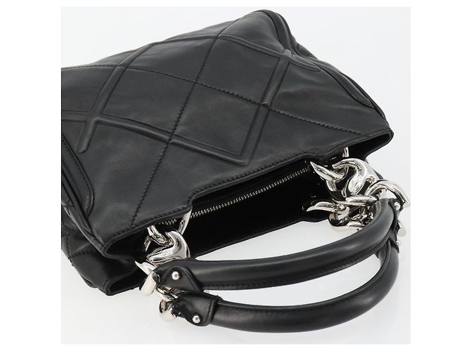Salvatore Ferragamo Hand Bag Leather Black Silver - vista 6