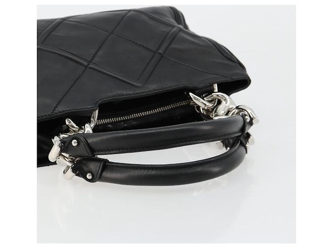 Salvatore Ferragamo Hand Bag Leather Black Silver - vista 7