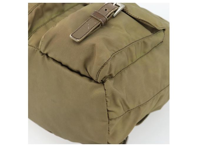 PRADA Mochila Nylon Khaki Silver - vista 12
