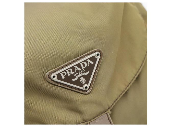 PRADA Mochila Nylon Khaki Silver - vista 18