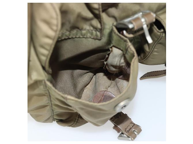 PRADA Mochila Nylon Khaki Silver - vista 25