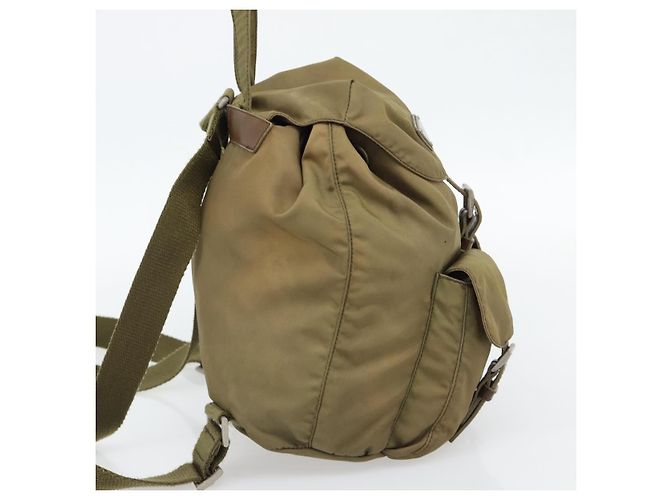 PRADA Mochila Nylon Khaki Silver - vista 4