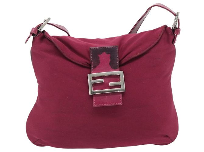 FENDI Mamma Baguette Shoulder Bag Jersey Purple Silver - vista 2