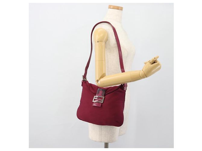 FENDI Mamma Baguette Shoulder Bag Jersey Purple Silver - vista 21