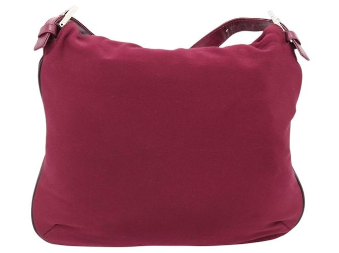 FENDI Mamma Baguette Shoulder Bag Jersey Purple Silver - vista 3