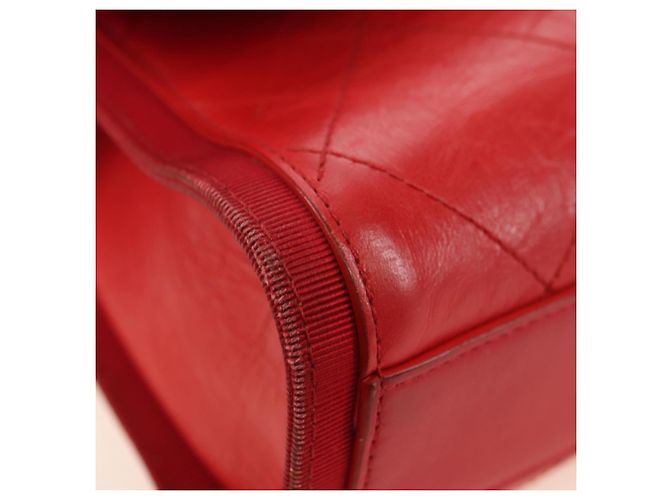CHANEL Chain Shoulder Bag Calf Skin Red Silver CC - vista 11