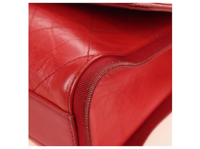 CHANEL Chain Shoulder Bag Calf Skin Red Silver CC - vista 12