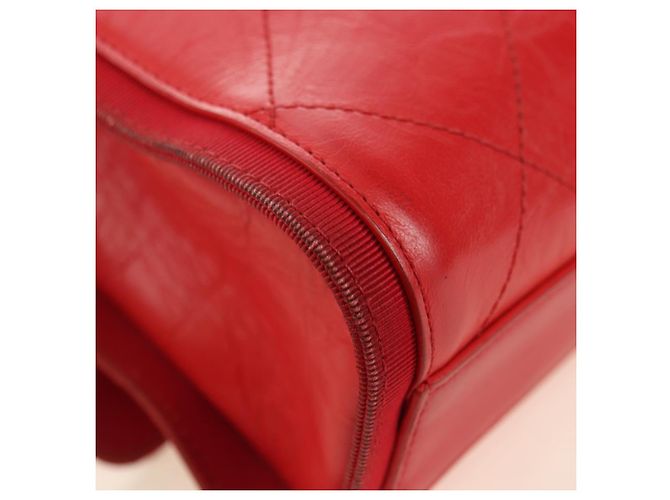 CHANEL Chain Shoulder Bag Calf Skin Red Silver CC - vista 13