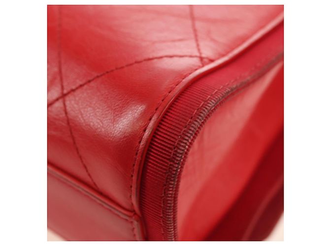 CHANEL Chain Shoulder Bag Calf Skin Red Silver CC - vista 14