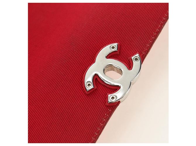 CHANEL Chain Shoulder Bag Calf Skin Red Silver CC - vista 17