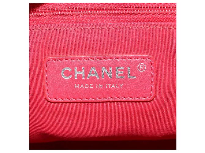 CHANEL Chain Shoulder Bag Calf Skin Red Silver CC - vista 18
