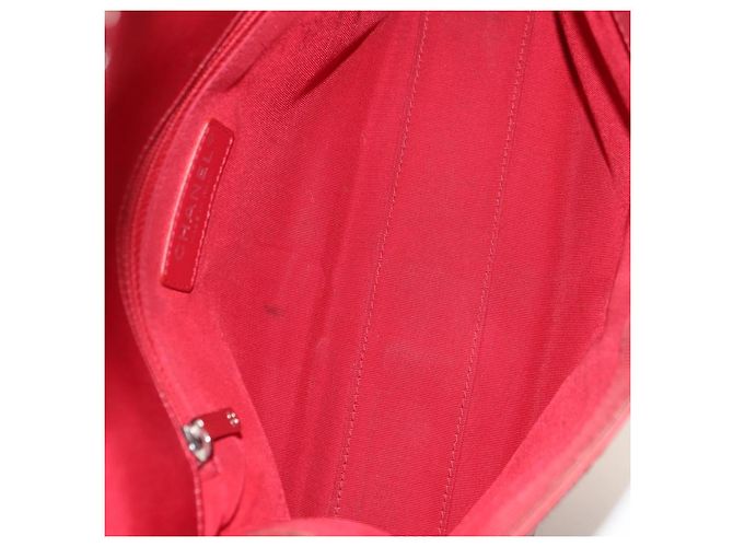CHANEL Chain Shoulder Bag Calf Skin Red Silver CC - vista 19