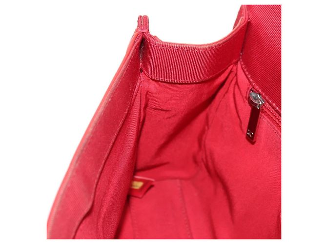 CHANEL Chain Shoulder Bag Calf Skin Red Silver CC - vista 21