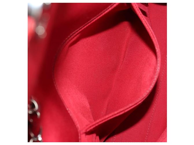 CHANEL Chain Shoulder Bag Calf Skin Red Silver CC - vista 23
