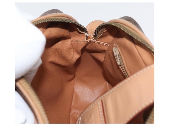Céline CELINE Macadam Canvas Shoulder Bag PVC Leather Brown Gold - vista 20