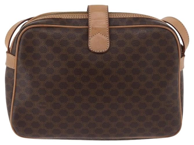 Céline CELINE Macadam Canvas Shoulder Bag PVC Leather Brown Gold - vista 4