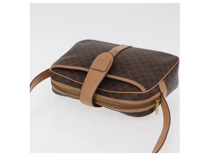 Céline CELINE Macadam Canvas Shoulder Bag PVC Leather Brown Gold - vista 7