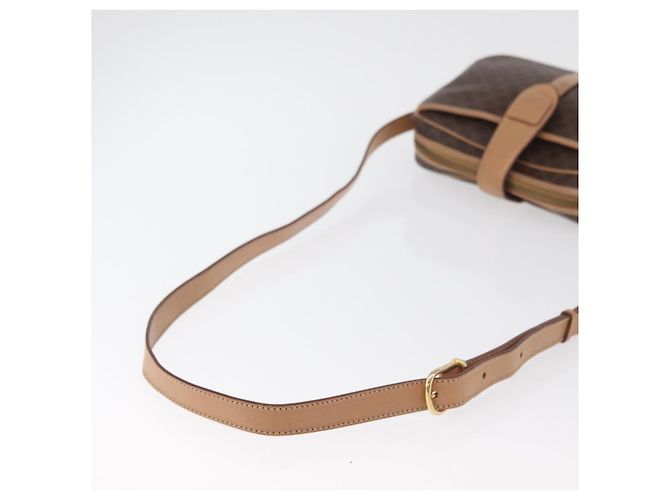 Céline CELINE Macadam Canvas Shoulder Bag PVC Leather Brown Gold - vista 8