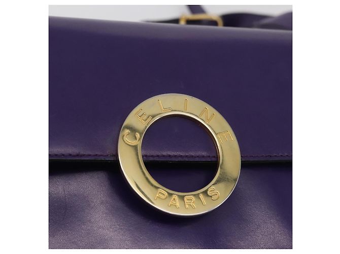 Céline CELINE Circle Shoulder Bag Leather Purple Gold - vista 14