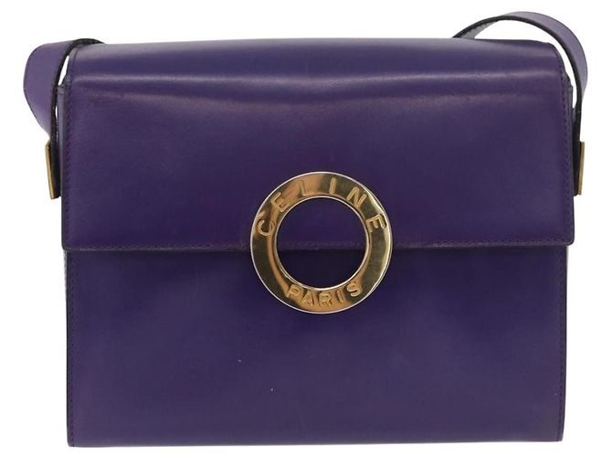 Céline CELINE Circle Shoulder Bag Leather Purple Gold - vista 2
