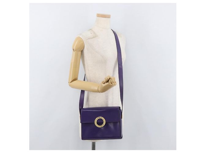Céline CELINE Circle Shoulder Bag Leather Purple Gold - vista 24
