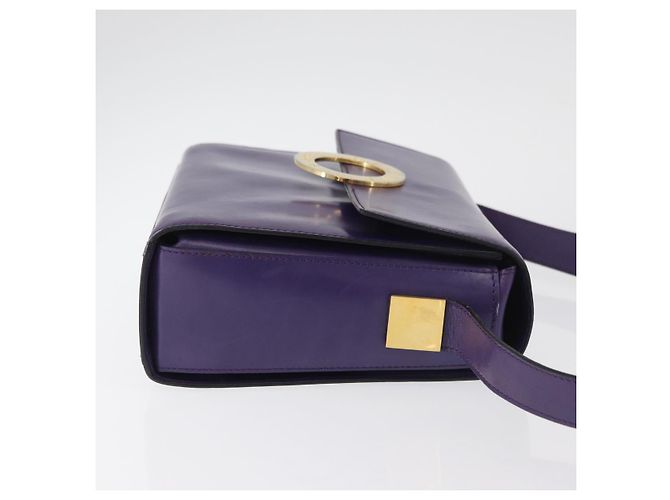 Céline CELINE Circle Shoulder Bag Leather Purple Gold - vista 4
