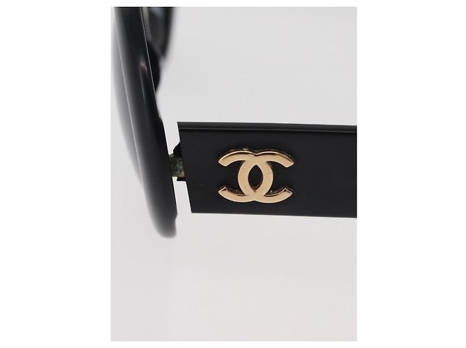CHANEL COCO Mark Sunglasses plastic Black CC - vista 9