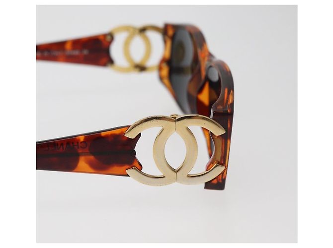 CHANEL COCO Mark Sunglasses Plastic Brown Gold CC - vista 6