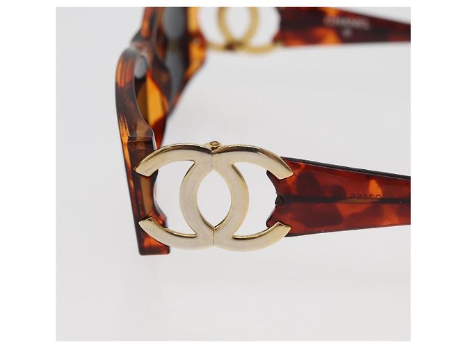 CHANEL COCO Mark Sunglasses Plastic Brown Gold CC - vista 8