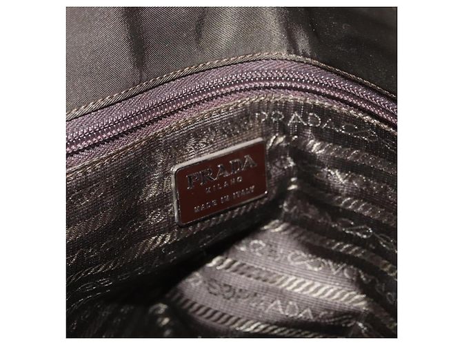 PRADA Chain Tote Bag Nylon Khaki Silver - vista 18