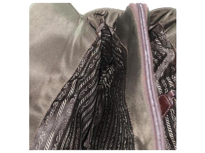 PRADA Chain Tote Bag Nylon Khaki Silver - vista 22