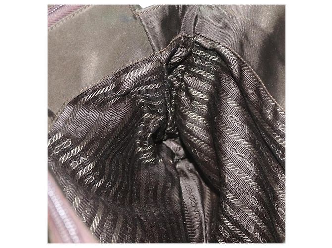 PRADA Chain Tote Bag Nylon Khaki Silver - vista 23