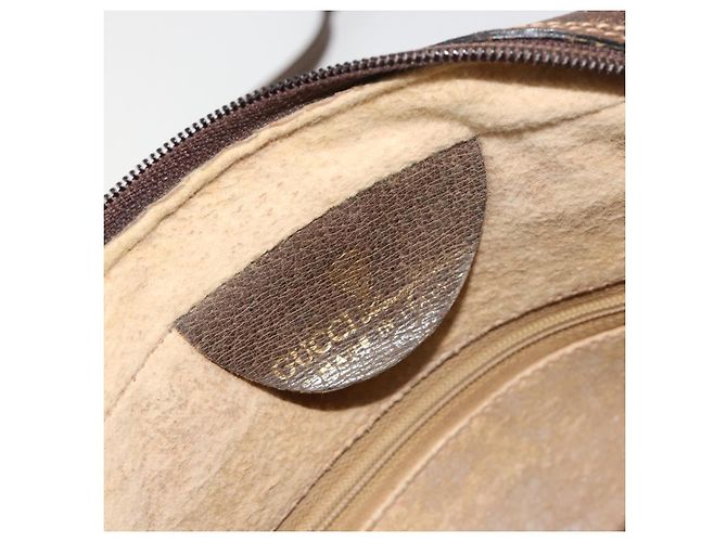 GUCCI GG Supreme Web Sherry Line Shoulder Bag PVC Beige Gold - vista 12