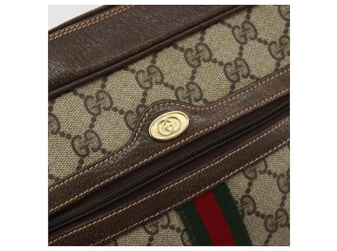 GUCCI GG Supreme Web Sherry Line Shoulder Bag PVC Beige Gold - vista 17