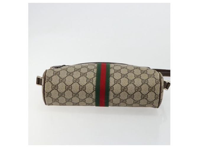 GUCCI GG Supreme Web Sherry Line Shoulder Bag PVC Beige Gold - vista 5