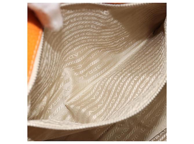 PRADA Tote Bag Canvas Beige Silver - vista 23