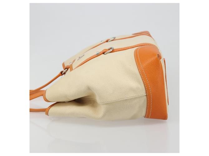 PRADA Tote Bag Canvas Beige Silver - vista 4