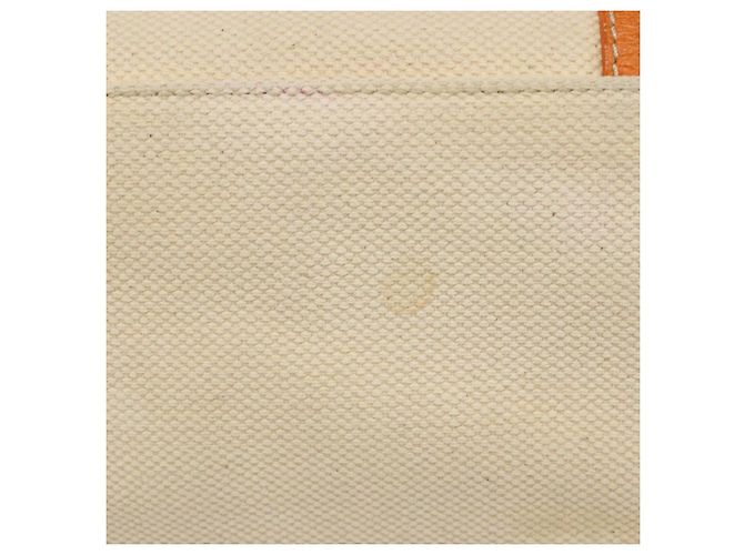 PRADA Tote Bag Canvas Beige Silver - vista 6
