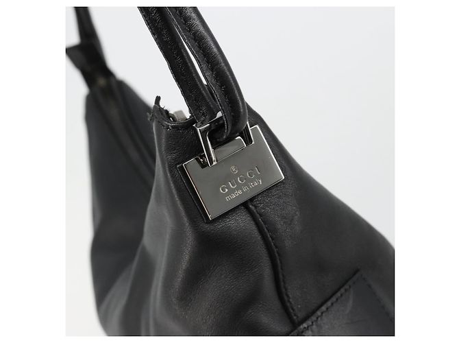 GUCCI Shoulder Bag Leather Black Silver 001 3770 - vista 10