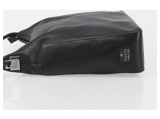 GUCCI Shoulder Bag Leather Black Silver 001 3770 - vista 4