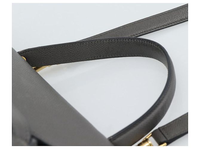 Céline CELINE Micro Belt Hand Bag Leather 2way Gray Gold - vista 14