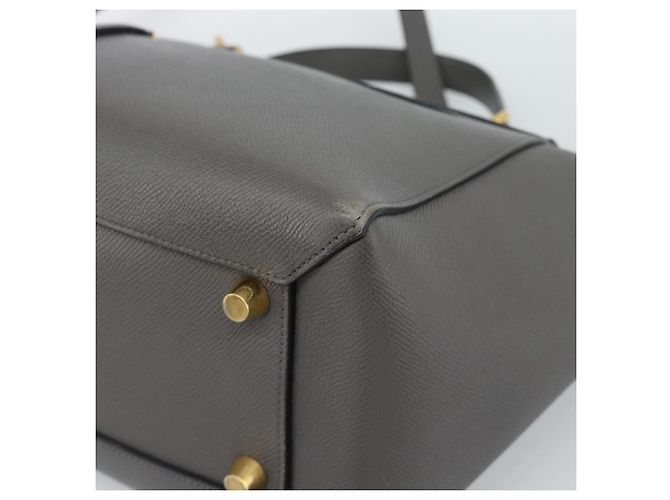 Céline CELINE Micro Belt Hand Bag Leather 2way Gray Gold - vista 17