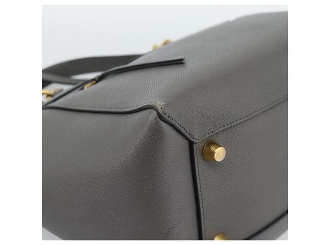 Céline CELINE Micro Belt Hand Bag Leather 2way Gray Gold - vista 18